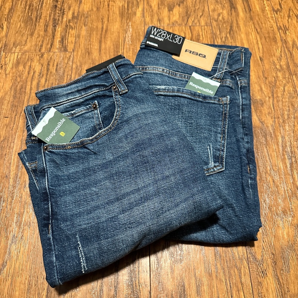 RSQ Slim Str, Dark Wash, Denim Jeans, W 28 L30